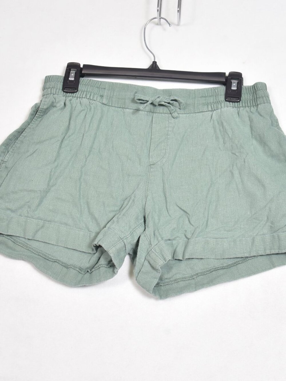 Old Navy Women's Green Linen Blend High Rise Lounge Shorts Size Medium Solid
